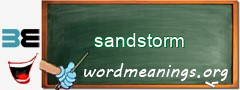 WordMeaning blackboard for sandstorm